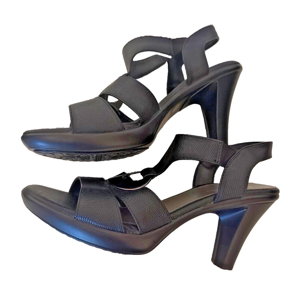 Patrizia by Spring Step Black Strappy Heels EU 39 Slingback Block Heel Sandals